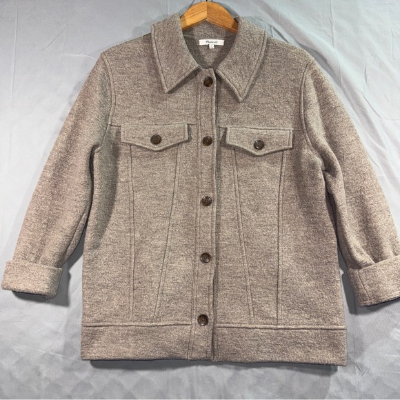 Madewell Jackets & Blazers - Madewell Jacket Womens Small Gray Merino Wool Knit Button Front Pockets